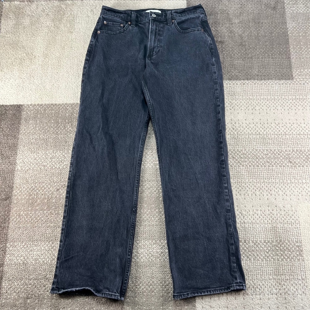 Abercrombie & Fitch The Baggy Low Rise Curve Love Jeans 27 Regular Black Denim
